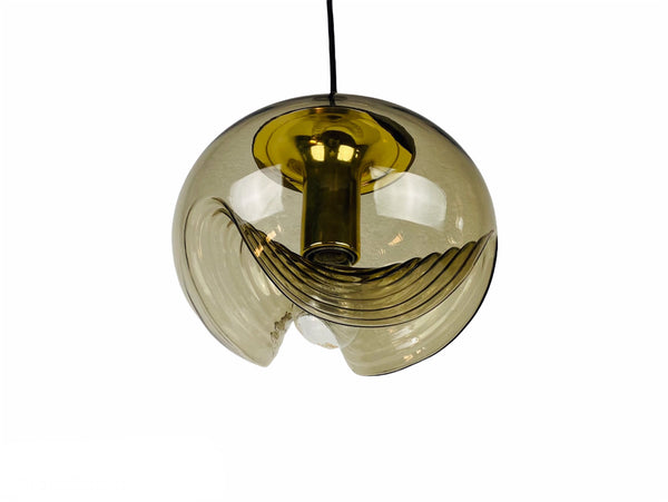 Amber Glass Pendant Lamp by Koch & Lowy for Peill and Putzler, 1960