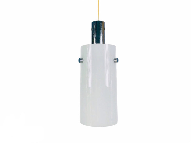 White Limburg Cylinder Shape Hanging Lamp, Germany, 1970s
