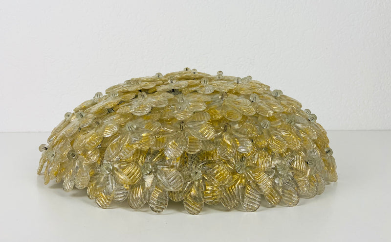 Murano Glass Flush Mount by Barovier & Toso Italy, 1980s
