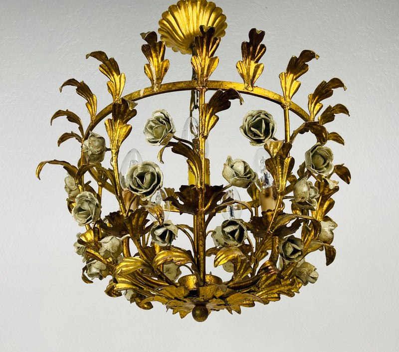 Golden Wheat Sheaf Pendant Lamp by Hans Kögl, Germany, 1970s