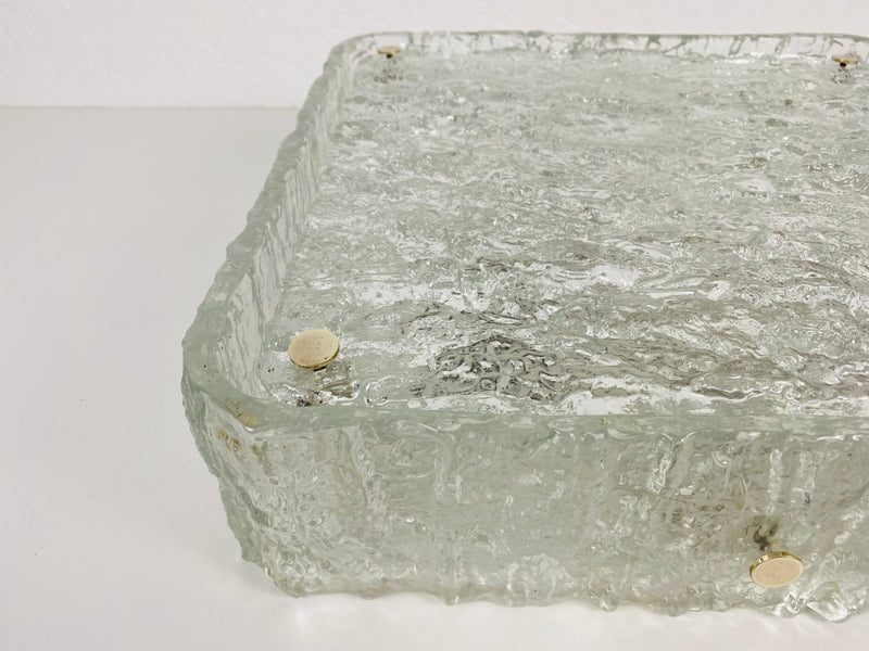 Square Glass Flush Mount by Kaiser, 1960s, Germany