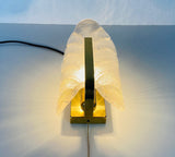 Pair of Modernist Brass and Opaline Glass Wall Lamps by Carl Fagerlund, 1960s