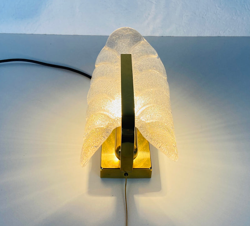 Pair of Modernist Brass and Opaline Glass Wall Lamps by Carl Fagerlund, 1960s