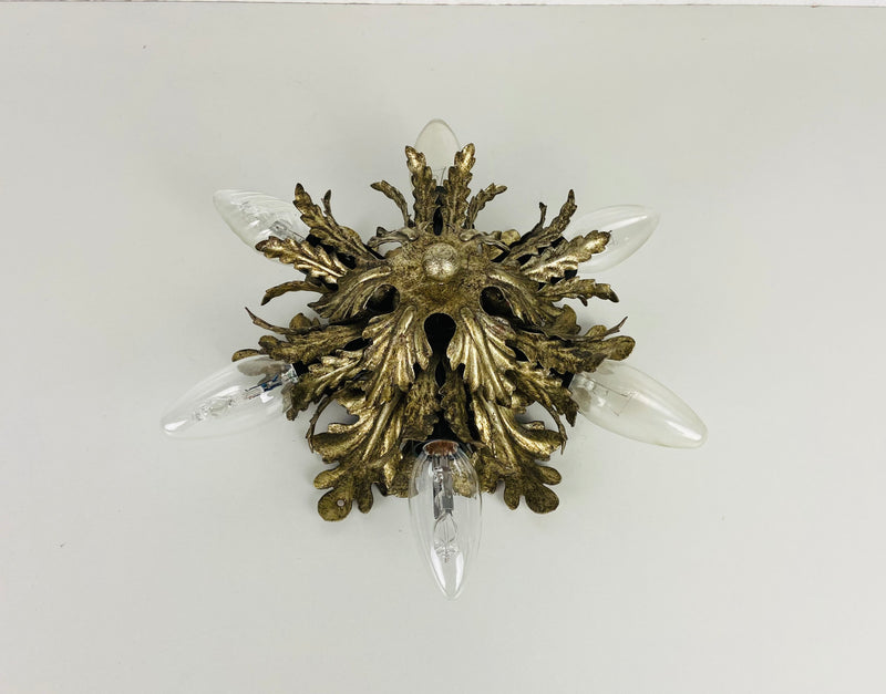 Florentine Flower Shape Flushmount Attributed to Banci Firenze, 1950s