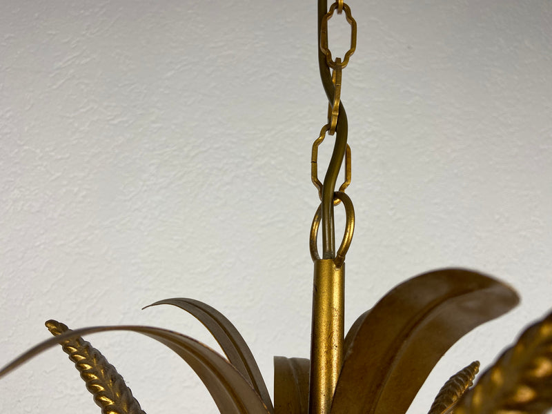 Golden Wheat Sheaf Pendant Lamp by Hans Kögl, Germany, 1970s