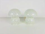 Pair of Vetri d‘Arte Murano Glass Mushroom Table Lamps, Italy, 1970s