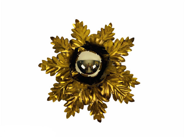Golden Florentine Flower Shape Flushmount by Banci, Italy, 1970s