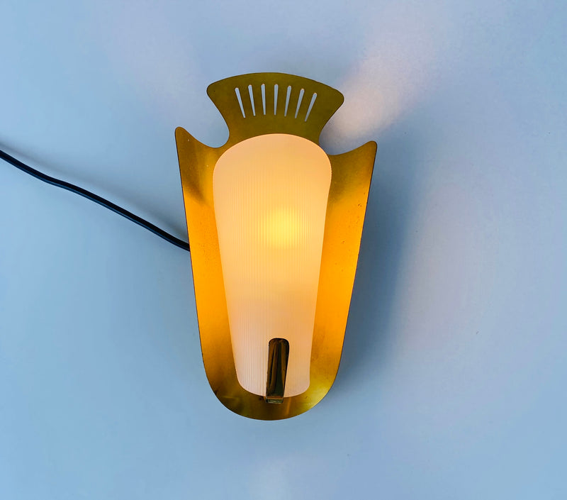 Pair of Mid-Century Brass Sconces, Italy, 1960s
