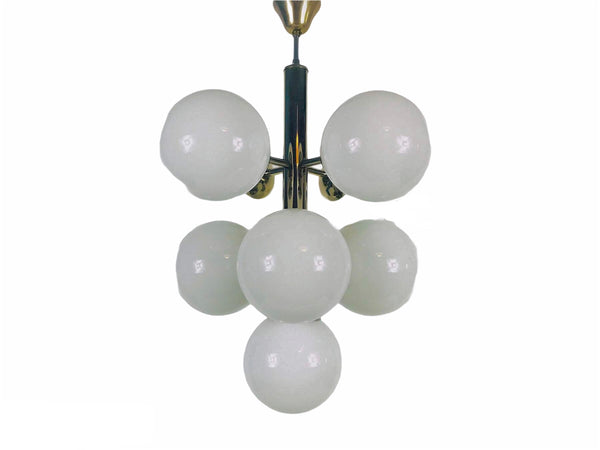 Mid-Century 9-Arm Chrome Ceiling Lamp from Kaiser, Germany, 1960s