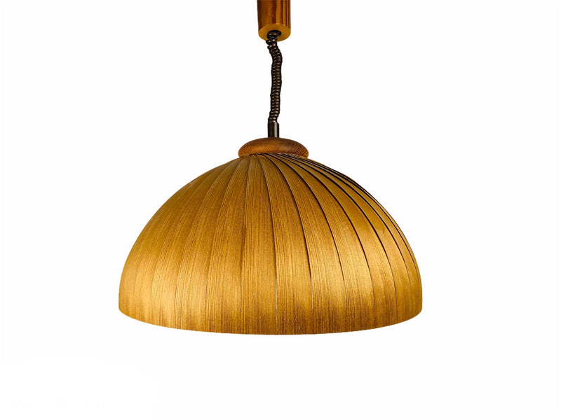Midcentury Wooden Pendant Lamp by Hans-Agne Jakobsson, Sweden, 1960s