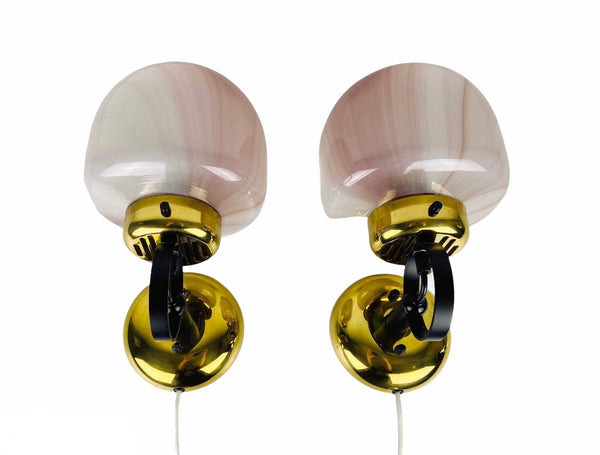 Pair of 2 Opaque Glass Sconces by Peill & Putzler, 1970s, Germany