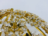 Gilt Brass and Crystal Glass Flush Mount by Palwa, Germany, 1970s