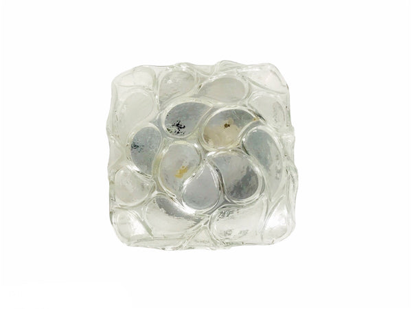 Glashütte Limburg Ice Glass Wall Lamp, Germany, 1960s
