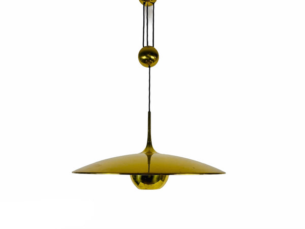 'Onos 55' Brass Pendant Lamp with Counterweight by Florian Schulz, 1970s Germany