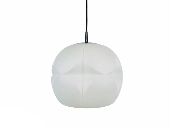 Peill and Putzler Space Age White Glass Pendant Lamp, Germany 1970s