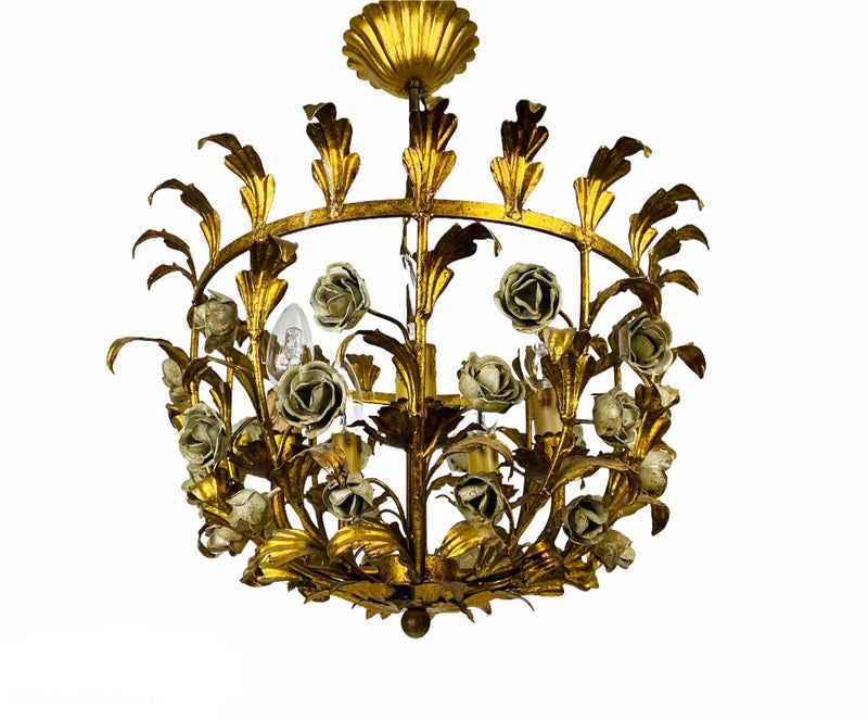Golden Wheat Sheaf Pendant Lamp by Hans Kögl, Germany, 1970s