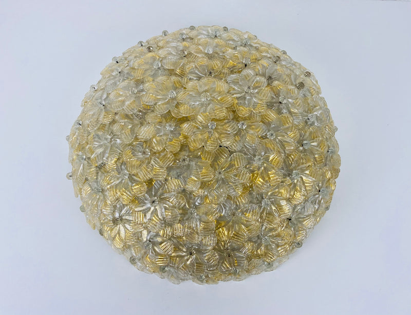 Murano Glass Flush Mount by Barovier & Toso Italy, 1980s