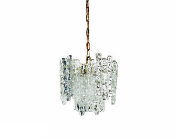 Kalmar Franken Brass and Ice Glass Chandelier, Austria, 1960s