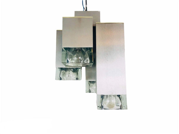 Chrome Italian Flush Mount by Sciolari, Italy, 1960s