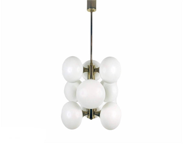 Mid-Century 9-Arm Chrome Ceiling Lamp from Kaiser, Germany, 1960s