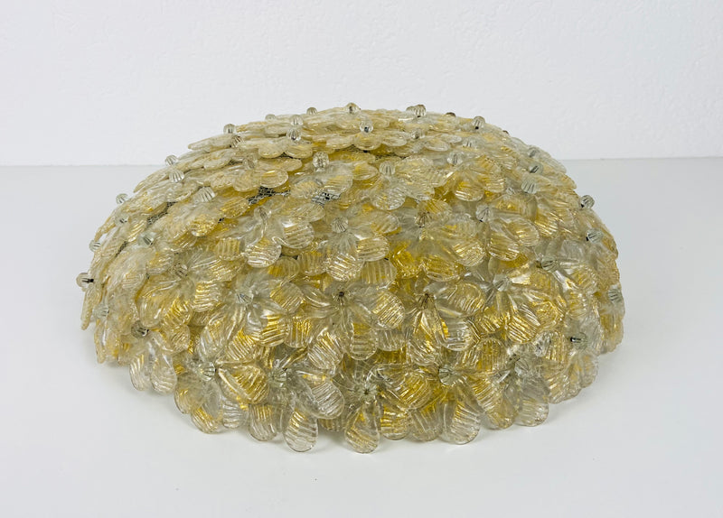 Murano Glass Flush Mount by Barovier & Toso Italy, 1980s