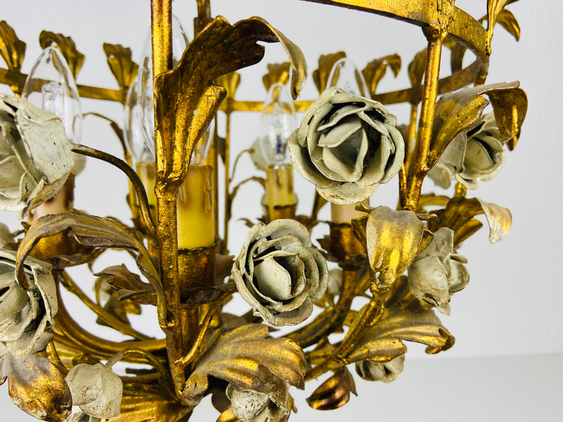 Golden Wheat Sheaf Pendant Lamp by Hans Kögl, Germany, 1970s