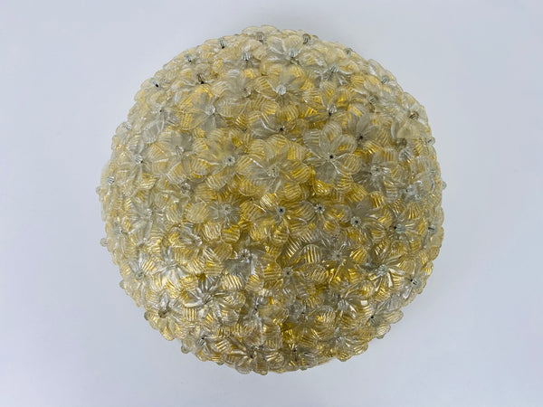 Murano Glass Flush Mount by Barovier & Toso Italy, 1980s