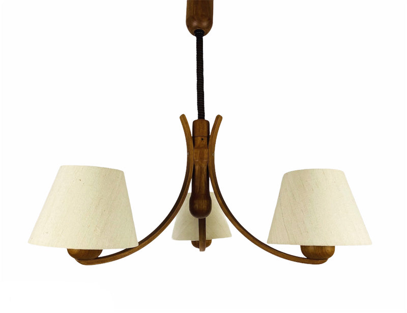Midcentury Teak Pendant Lamp with 3 Arms by Domus, 1960s