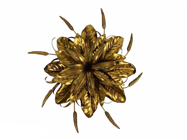Brass Florentine Flush Mount by Hans Kögl, Germany, 1960s