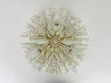 Glass and Brass 'Snowflake' Flush Mount by Emil Stejnar for Rupert Nikoll, 1960s