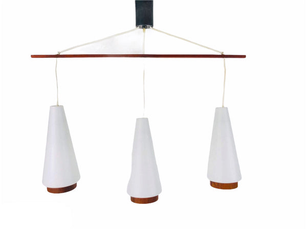 Mid-Century Modern Danish Teak Hanging Lamp, 1960s