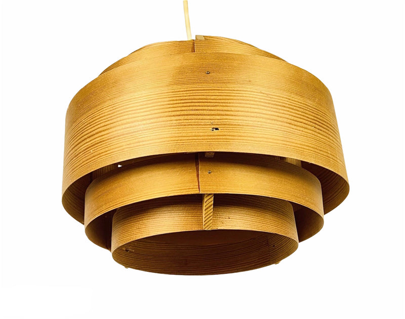 Midcentury Wooden Pendant Lamp by Hans-Agne Jakobsson, Sweden, 1960s