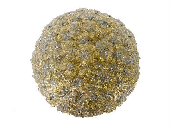 Murano Glass Flush Mount by Barovier & Toso Italy, 1980s