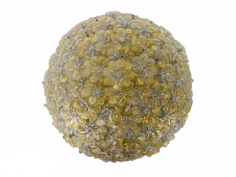 Murano Glass Flush Mount by Barovier & Toso Italy, 1980s