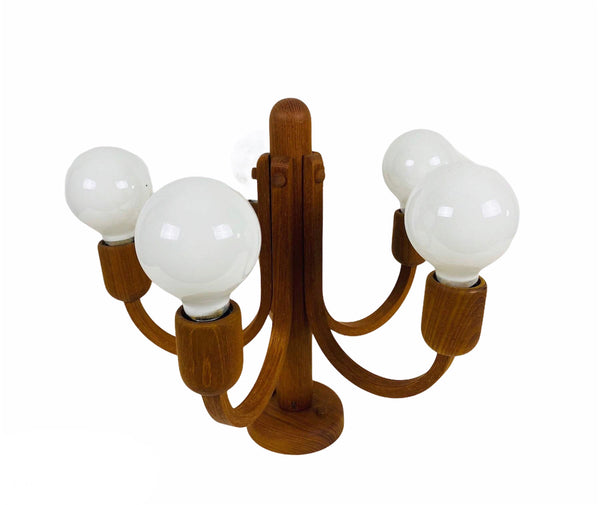 Teak Pendant Lamp with 5 Arms by Domus, 1960s