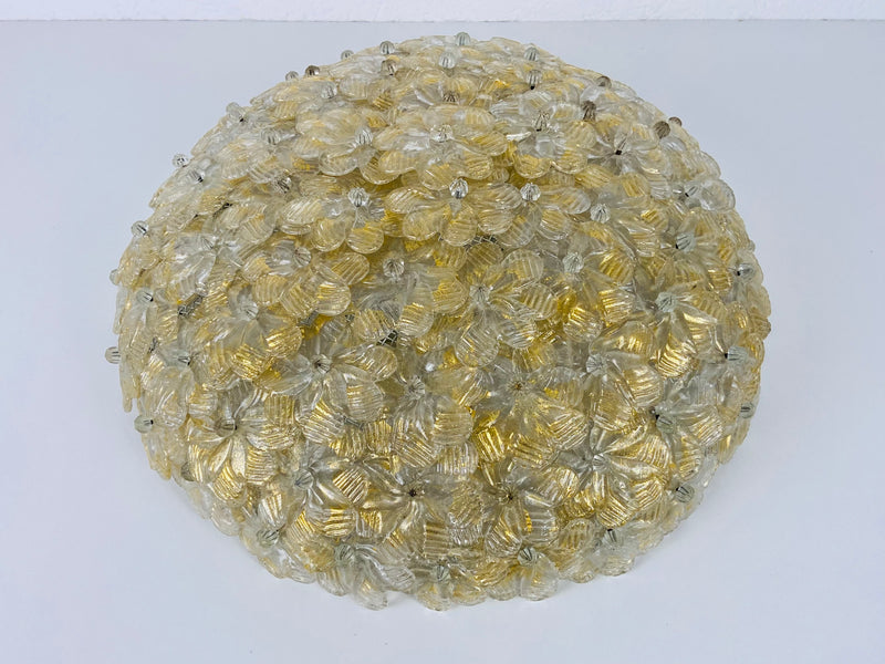 Murano Glass Flush Mount by Barovier & Toso Italy, 1980s
