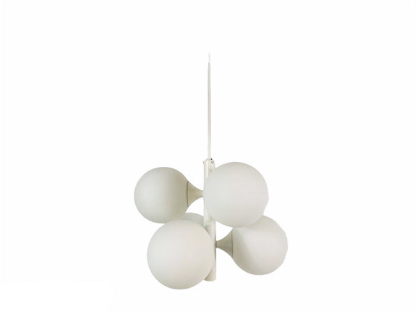 Mid-Century 4-Arm White Ceiling Lamp from Kaiser, Germany, 1960s