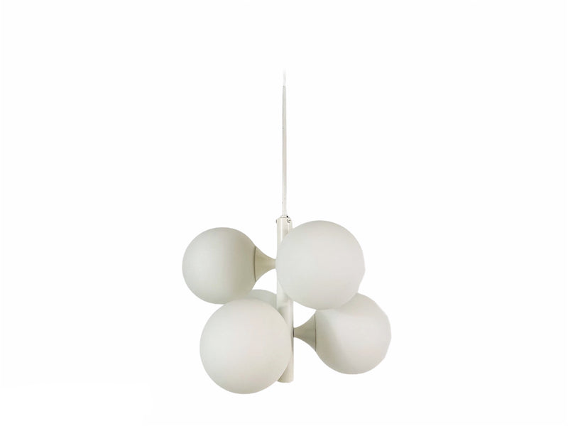 Mid-Century 4-Arm White Ceiling Lamp from Kaiser, Germany, 1960s
