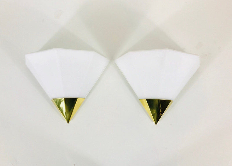 Brass Wall Lamps from Glashütte Limburg, Germany, 1980s