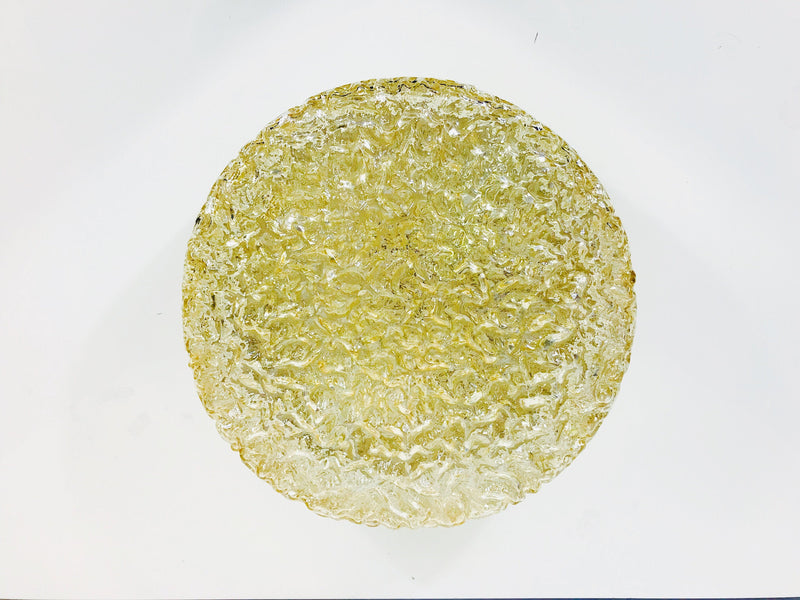 Limburg Circular Ice Glass Flush Mount, Germany, 1960s