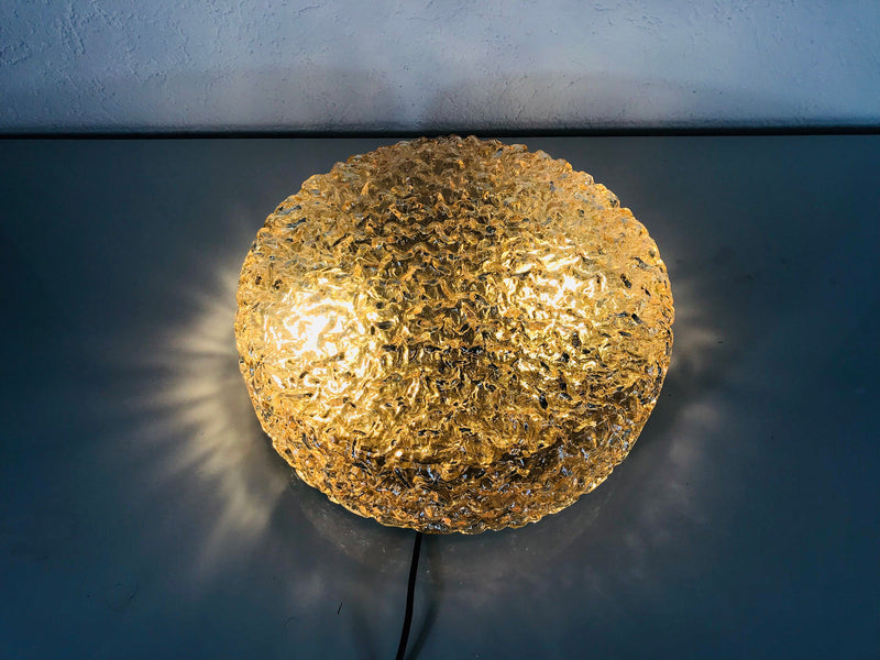 Limburg Circular Ice Glass Flush Mount, Germany, 1960s