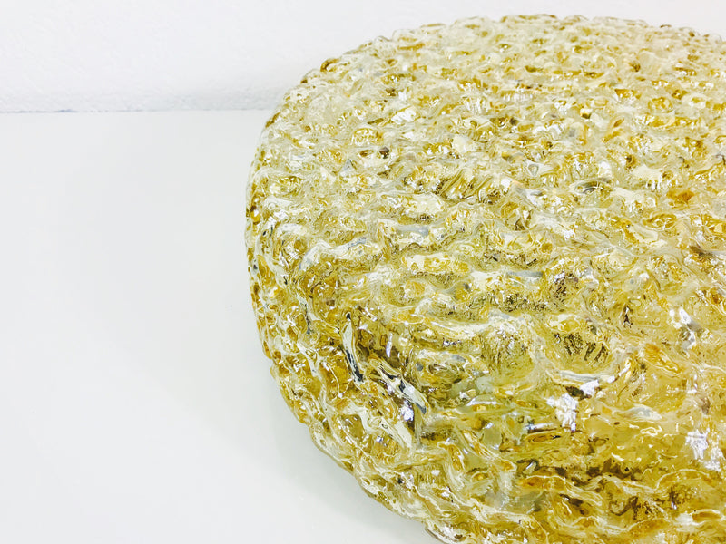 Limburg Circular Ice Glass Flush Mount, Germany, 1960s