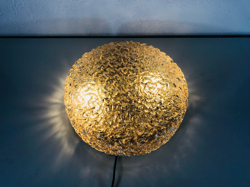Limburg Circular Ice Glass Flush Mount, Germany, 1960s