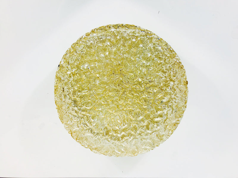 Limburg Circular Ice Glass Flush Mount, Germany, 1960s