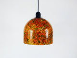 Peill and Putzler Tiffany Colorful Glass Hanging Lamp, Germany 1970s