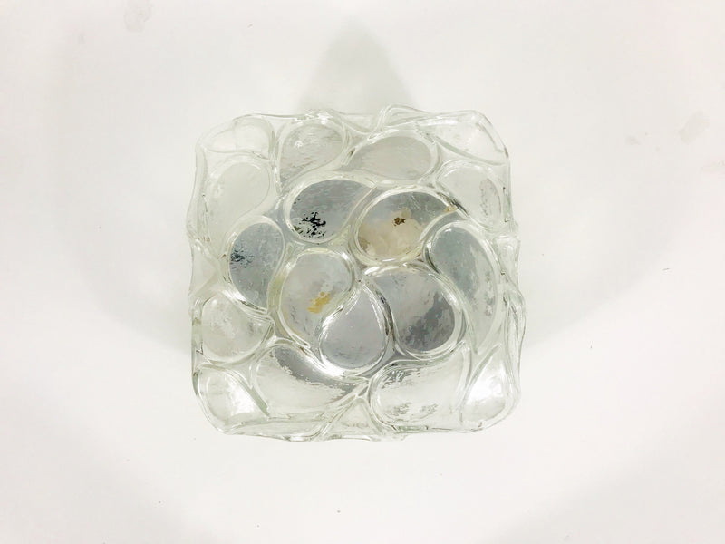 Glashütte Limburg Ice Glass Wall Lamp, Germany, 1960s