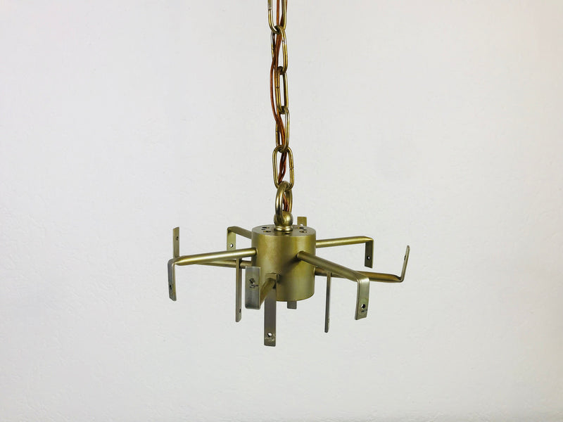 Kalmar Franken Brass and Ice Glass Chandelier, Austria, 1960s