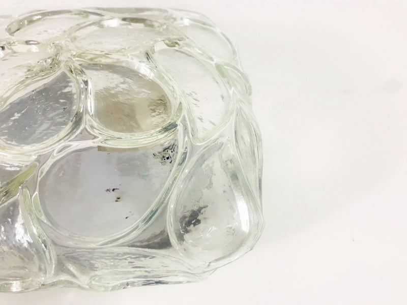 Glashütte Limburg Ice Glass Wall Lamp, Germany, 1960s