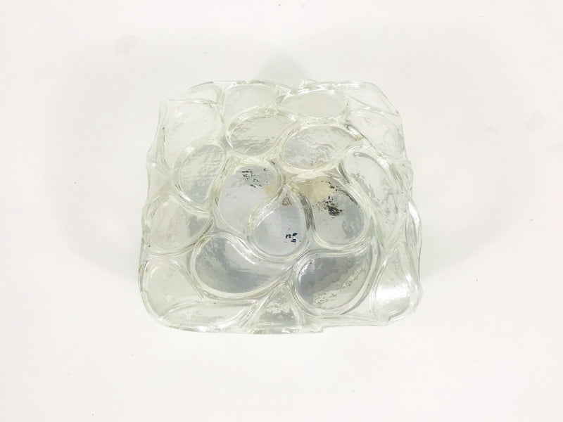 Glashütte Limburg Ice Glass Wall Lamp, Germany, 1960s