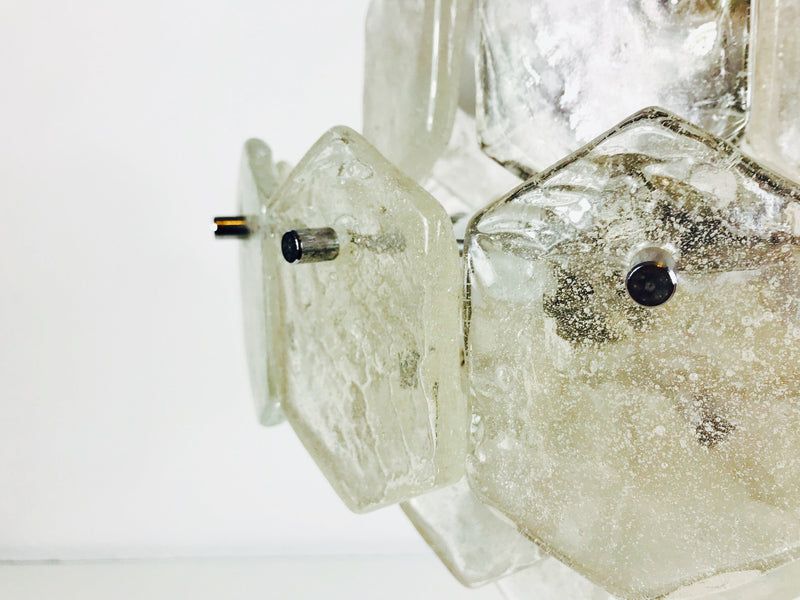 Ice Glass Chandelier by Kinkeldey, Germany, 1960s